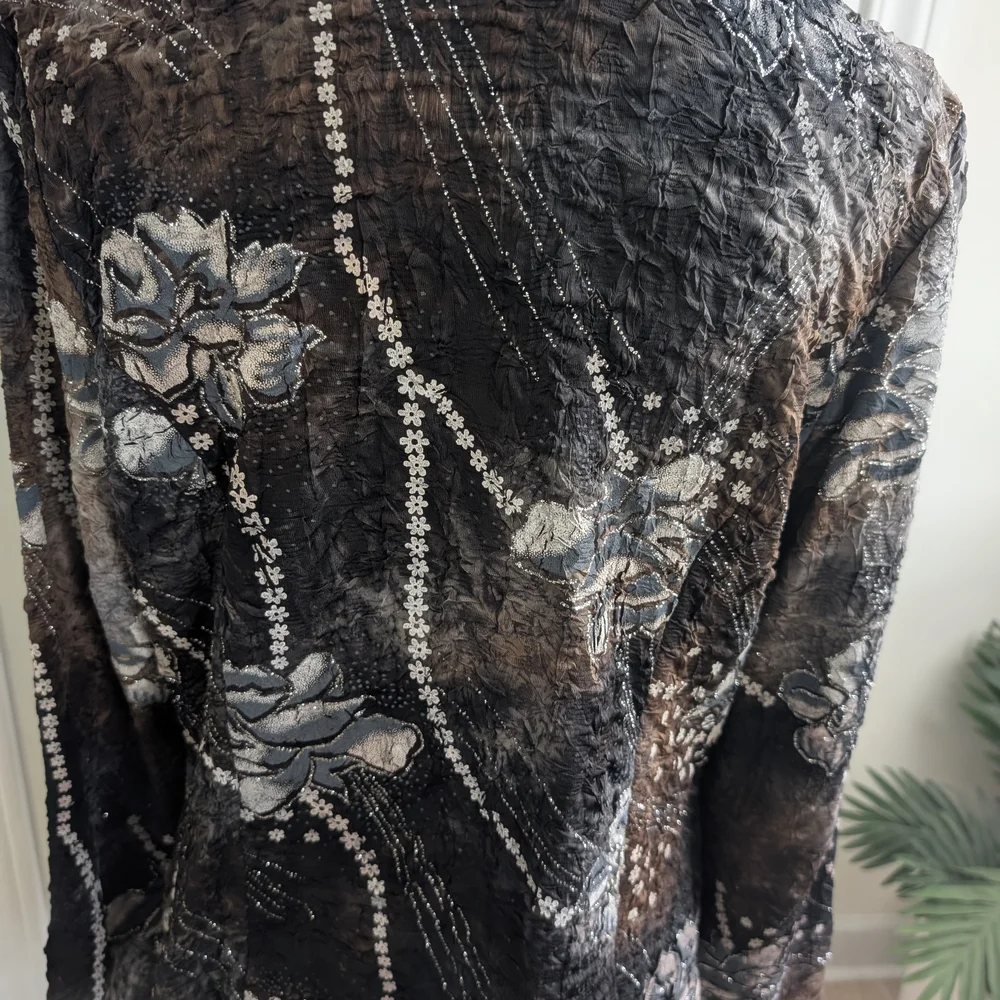Frank Lyman Design Black and Brown Floral Jacket - Picture 2 of 3